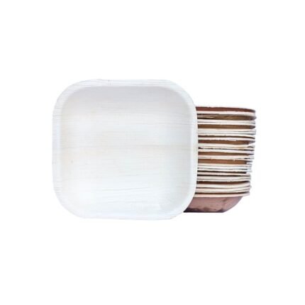 Areca plam leaf plate 4 Inch Square (25 Pieces)